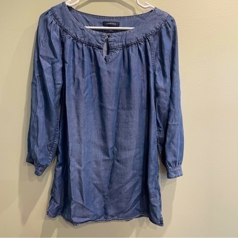 Lands End long sleeved shirt size small dress shirt work attire blouse size 6